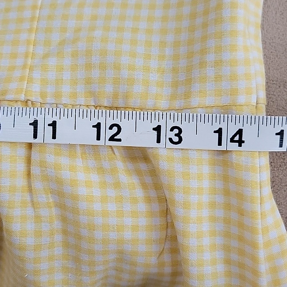 Altar'd State Yellow Gingham One Shoulder Dress Size Medium EUC - Picture 8 of 10